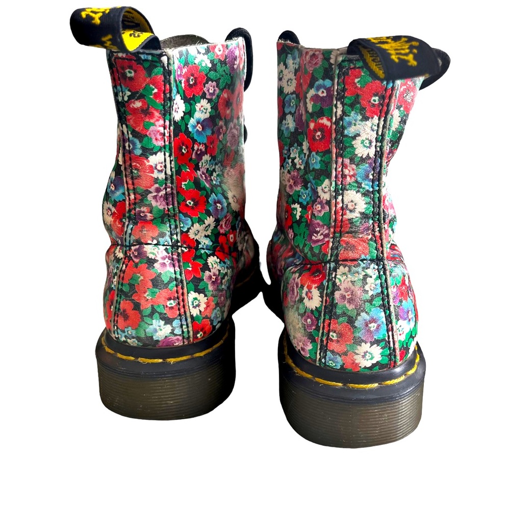 Dr Martens 1460 Pascal Black Wild Poppy Boot Leather Comfort Floral Flowers - Picture 12 of 12